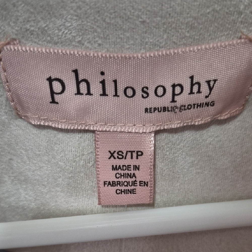 Philosophy Women's Light Cream Blazer with Zipper Accents - Picture 5 of 6